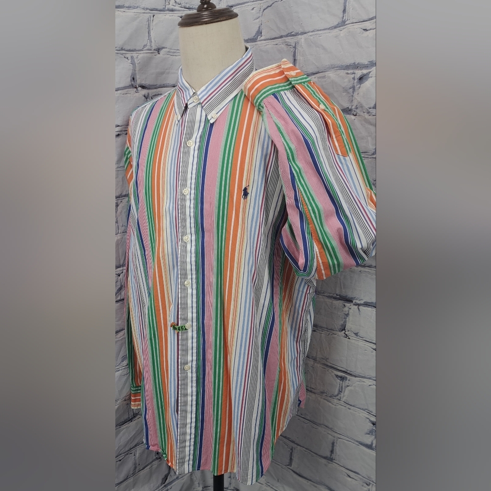 Ralph Lauren Men's Classic Fit Button Down Shirt Colorful Striped Size 2XL XXL - Picture 7 of 12